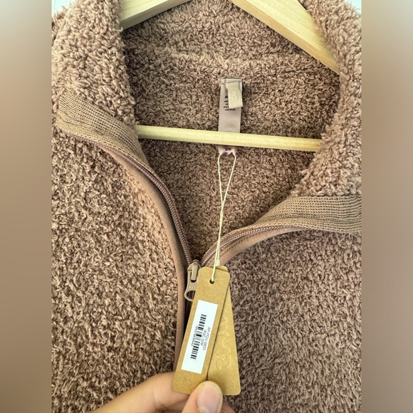 NWT SKIMS COZY KNIT CROPPED PULLOVER IN ROSE CLAY SIZE S/M - Picture 4 of 5